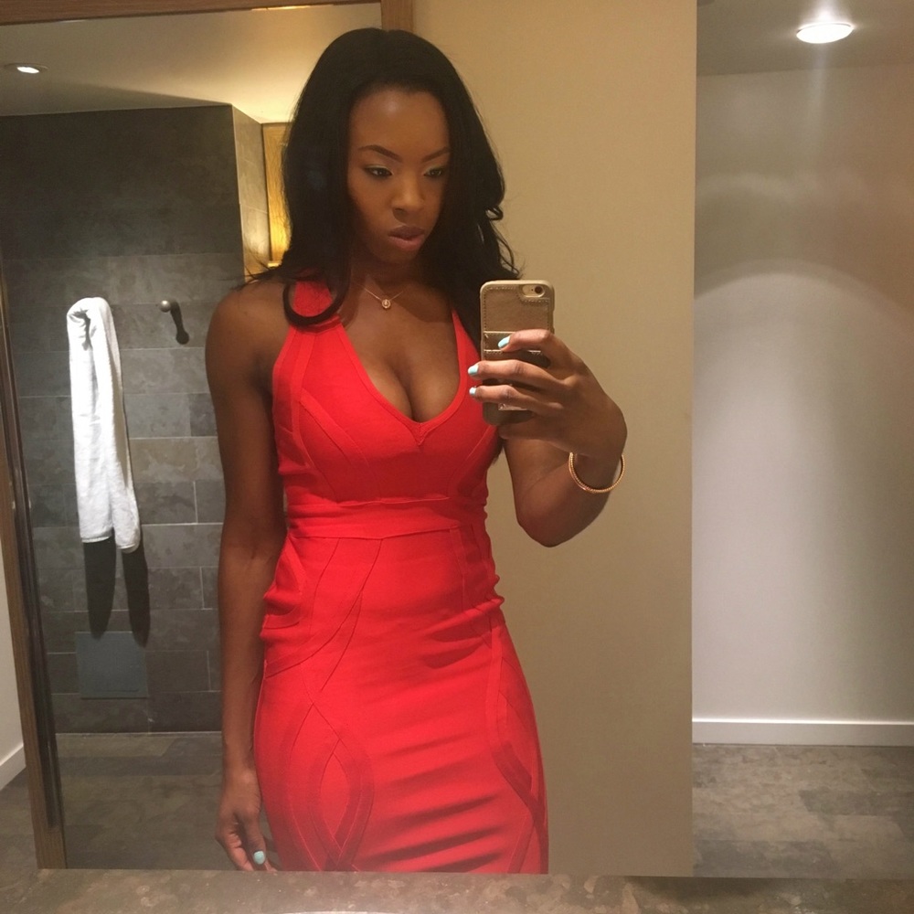 House of CB red bandage dress